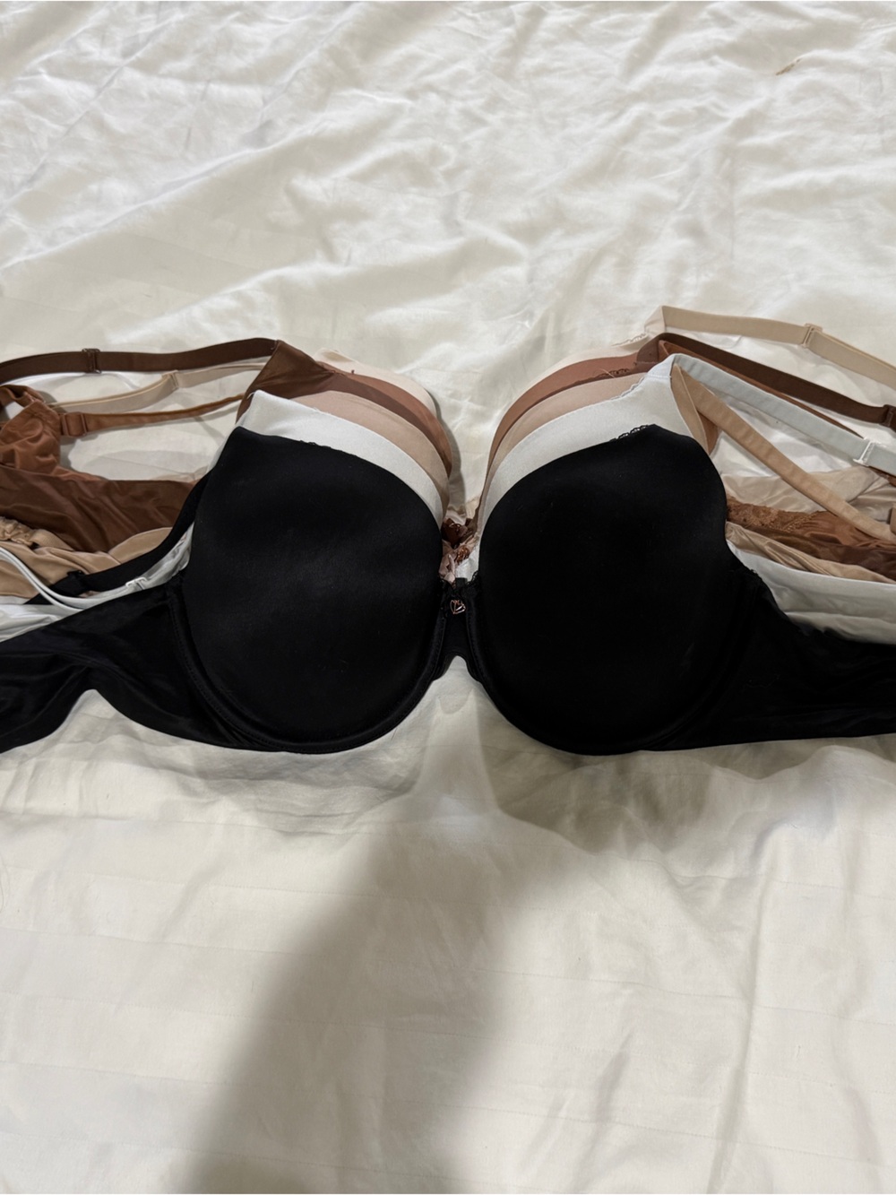 Victoria's Secret Multi-Pack T-Shirt Bras - Black, Nude, Brown - Picture 2 of 2